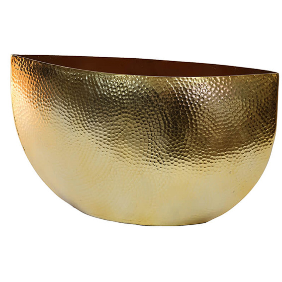 Brass sparkle oval vase